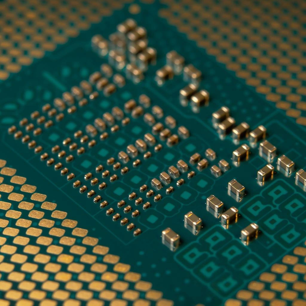 An aerial view of a semiconductor fabrication facility at dawn.